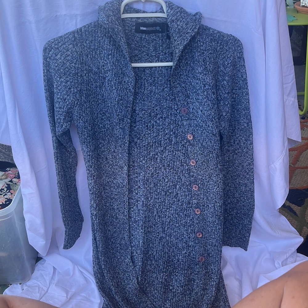 Blue knee length sweater Sz M